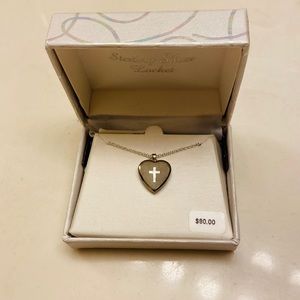 Sterling Silver Heart Locket with Cross